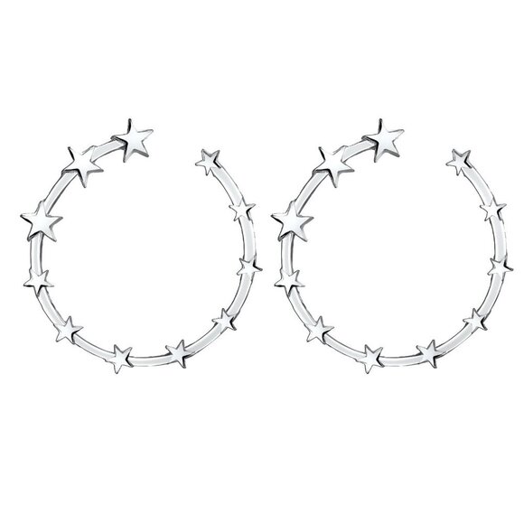 Stars Hoop Earrings - Picture 3 of 10